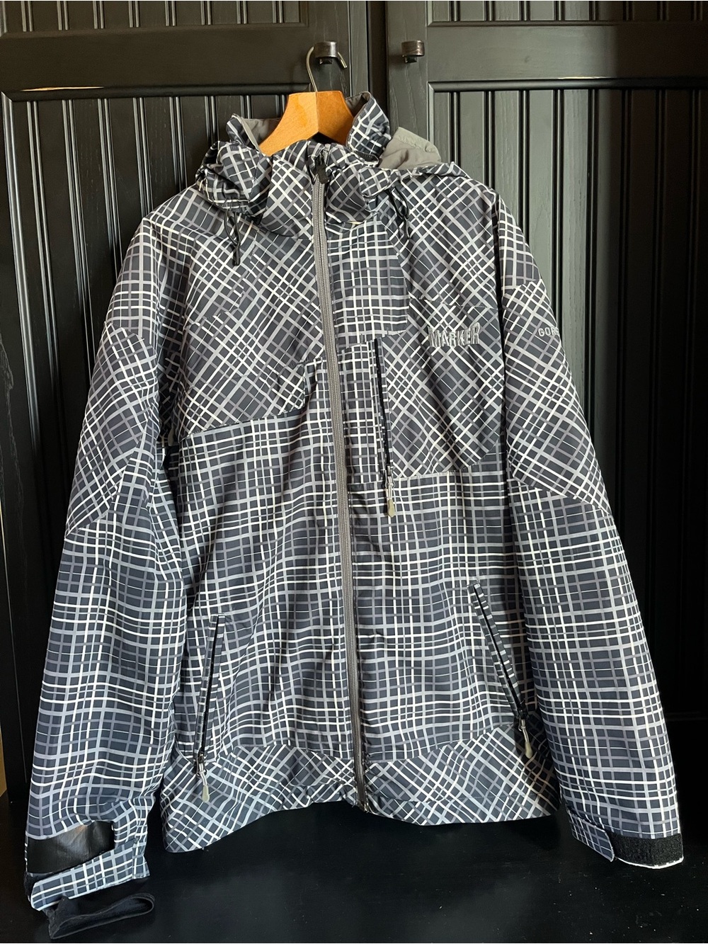 Marker Kids Black & White Plaid Raincoat